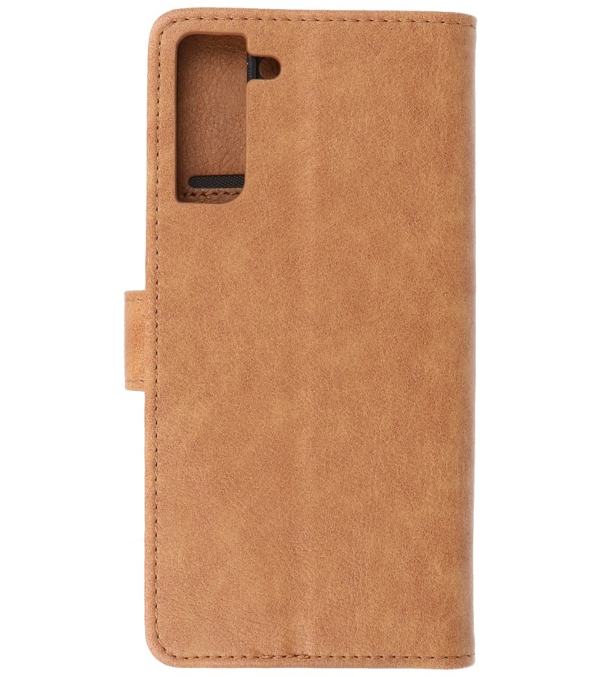 Bookstyle Wallet Cases Hoesje voor Samsung S21 Plus Bruin