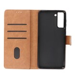 Bookstyle Wallet Cases Hoesje voor Samsung Galaxy S21 Plus Bruin