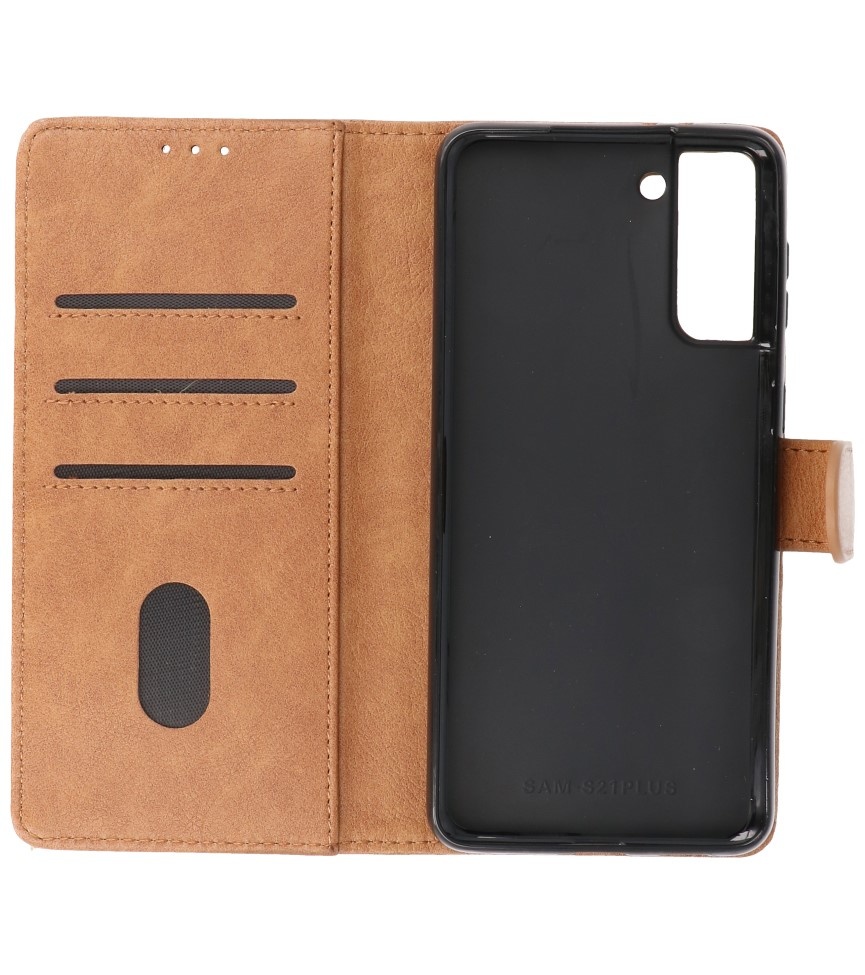 Bookstyle Wallet Cases Hoesje voor Samsung S21 Plus Bruin