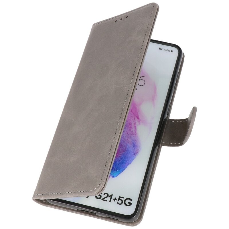 Bookstyle Wallet Cases Hoesje voor Samsung Galaxy S21 Plus Grijs