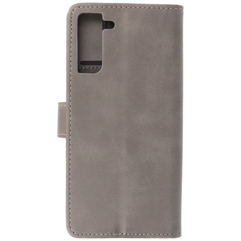 Bookstyle Wallet Cases Hoesje voor Samsung Galaxy S21 Plus Grijs