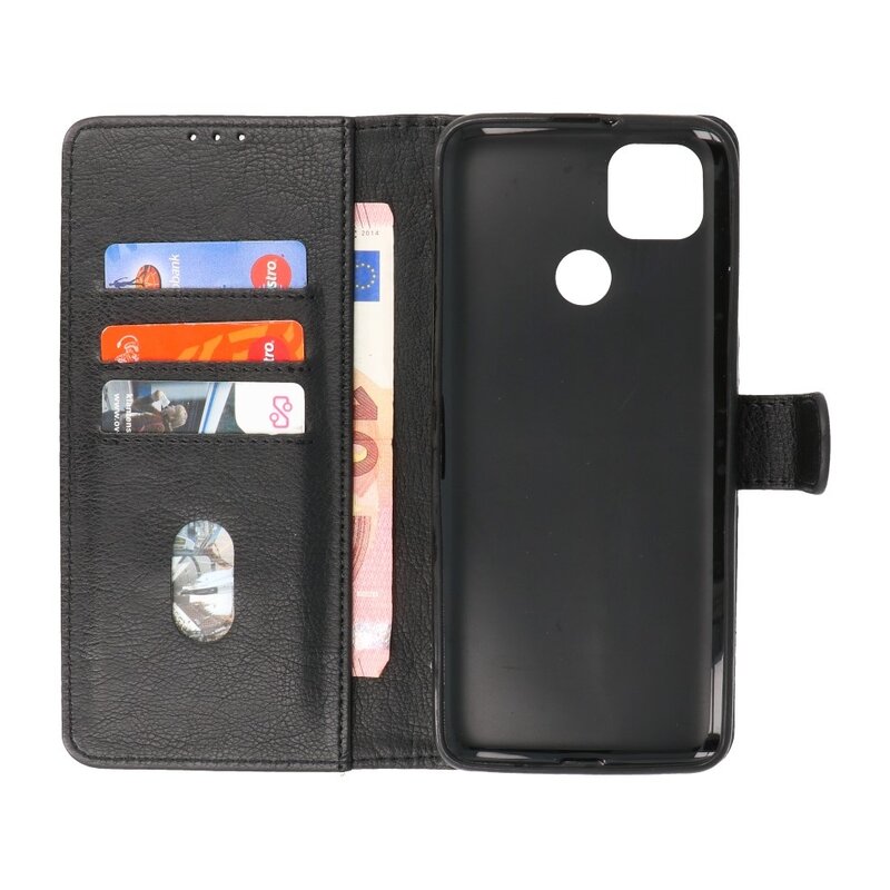 Bookstyle Wallet Cases Hoesje voor Motorola Moto G9 Power 2020 Zwart