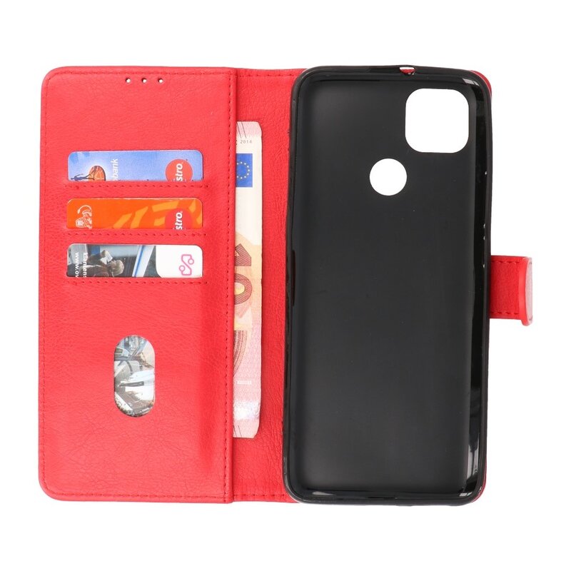 Bookstyle Wallet Cases Hoesje voor Motorola Moto G9 Power 2020 Rood