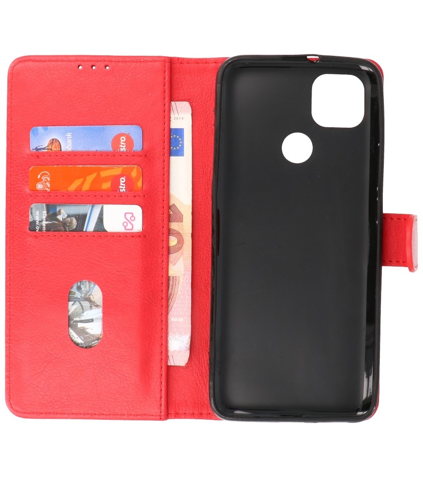 Bookstyle Wallet Cases Hoesje voor Moto G9 Power 2020 Rood