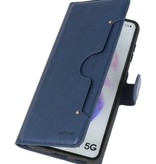 Luxe Portemonnee Hoesje voor Samsung Galaxy S21 Navy