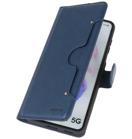 Estuche de lujo tipo billetera para Samsung Galaxy S21 Navy