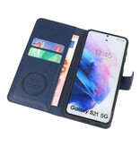 Estuche de lujo tipo billetera para Samsung Galaxy S21 Navy