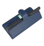 Estuche de lujo tipo billetera para Samsung Galaxy S21 Navy