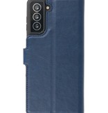 Luxe Portemonnee Hoesje voor Samsung Galaxy S21 Navy