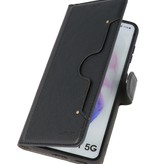 Luxus Wallet Case für Samsung Galaxy S21 Schwarz