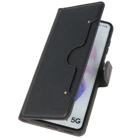 Luxus Wallet Case für Samsung Galaxy S21 Schwarz