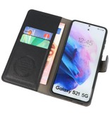 Etui Portefeuille de Luxe pour Samsung Galaxy S21 Noir