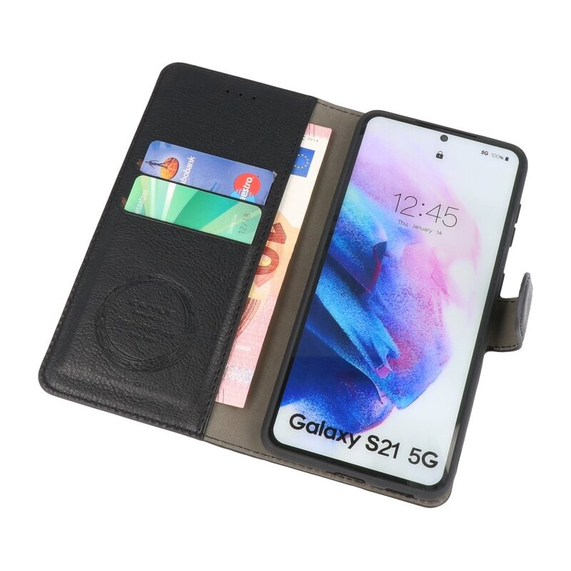 Luksus pungetui til Samsung Galaxy S21 sort