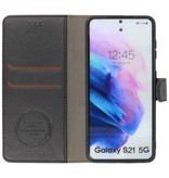 Luxus Wallet Case für Samsung Galaxy S21 Schwarz