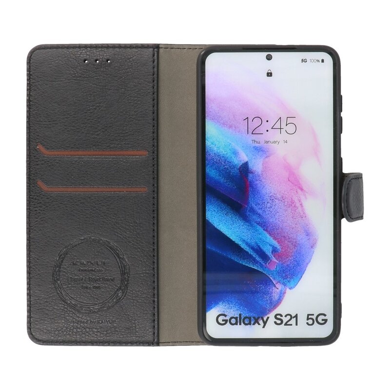 Funda Cartera de Lujo para Samsung Galaxy S21 Negra