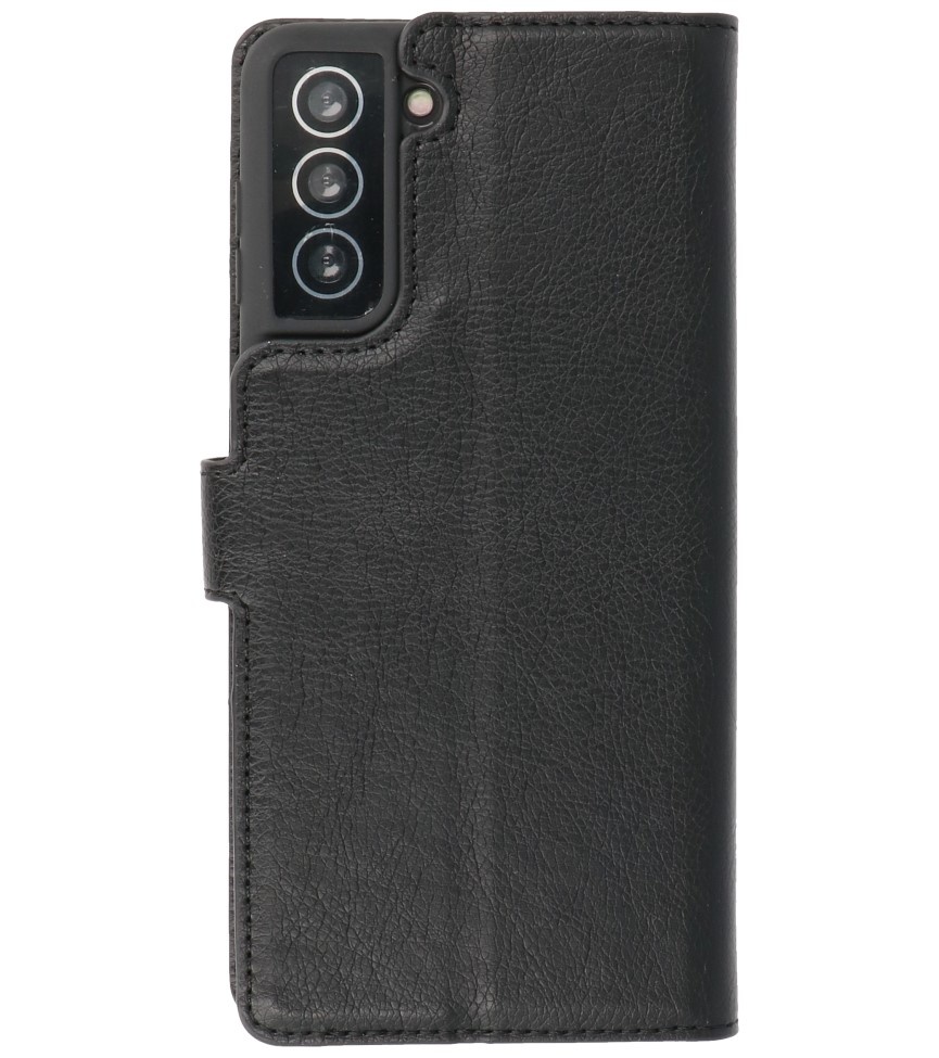 Luxe Portemonnee Hoesje voor Samsung Galaxy S21 Zwart