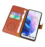 Custodia a portafoglio di lusso per Samsung Galaxy S21 marrone