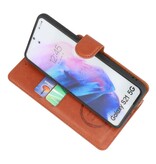 Custodia a portafoglio di lusso per Samsung Galaxy S21 marrone