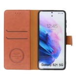 Custodia a portafoglio di lusso per Samsung Galaxy S21 marrone