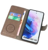 Funda Cartera de Lujo para Samsung Galaxy S21 Gris