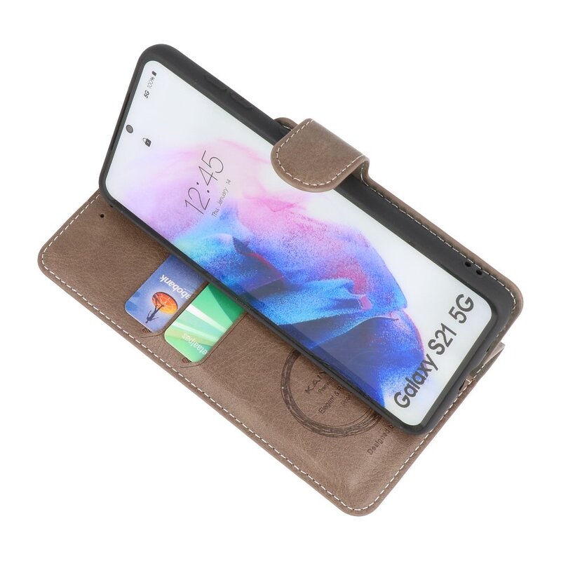 Luxus-Brieftasche für Samsung Galaxy S21 Grau