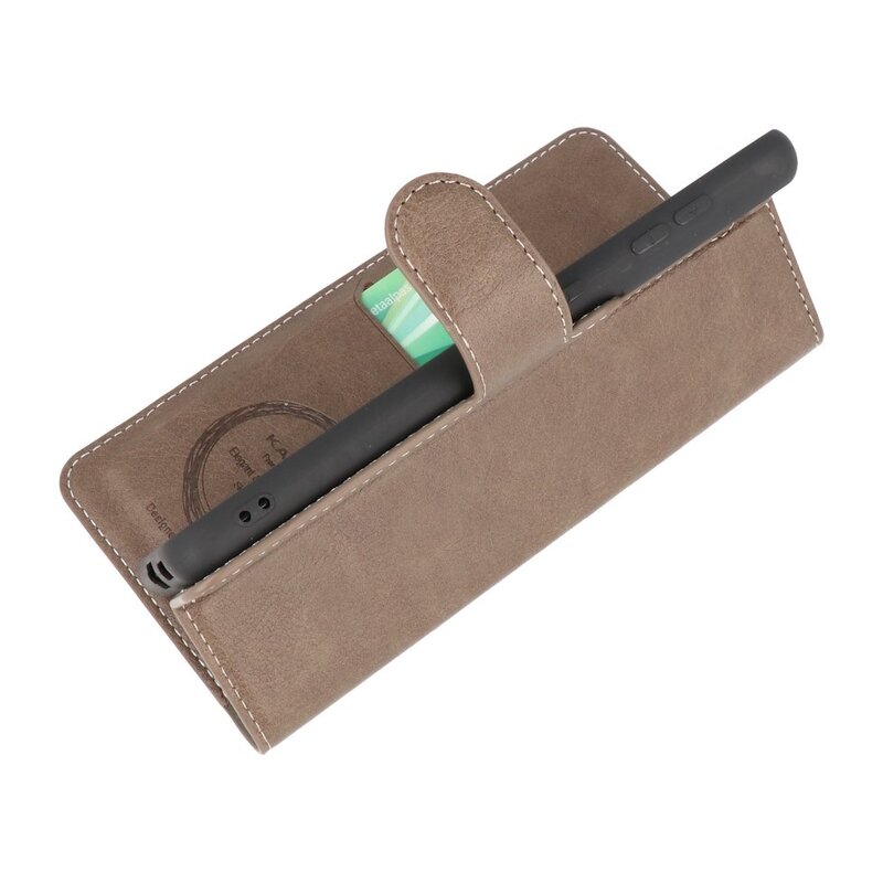 Etui Portefeuille de Luxe pour Samsung Galaxy S21 Gris