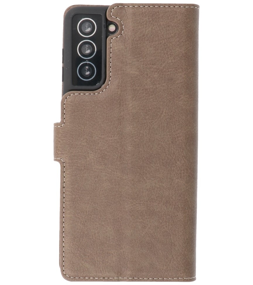 Luxury Wallet Case for Samsung Galaxy S21 Gray