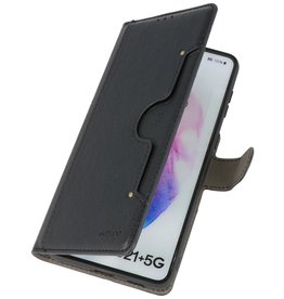 Etui Portefeuille de Luxe pour Samsung Galaxy S21 Plus Noir