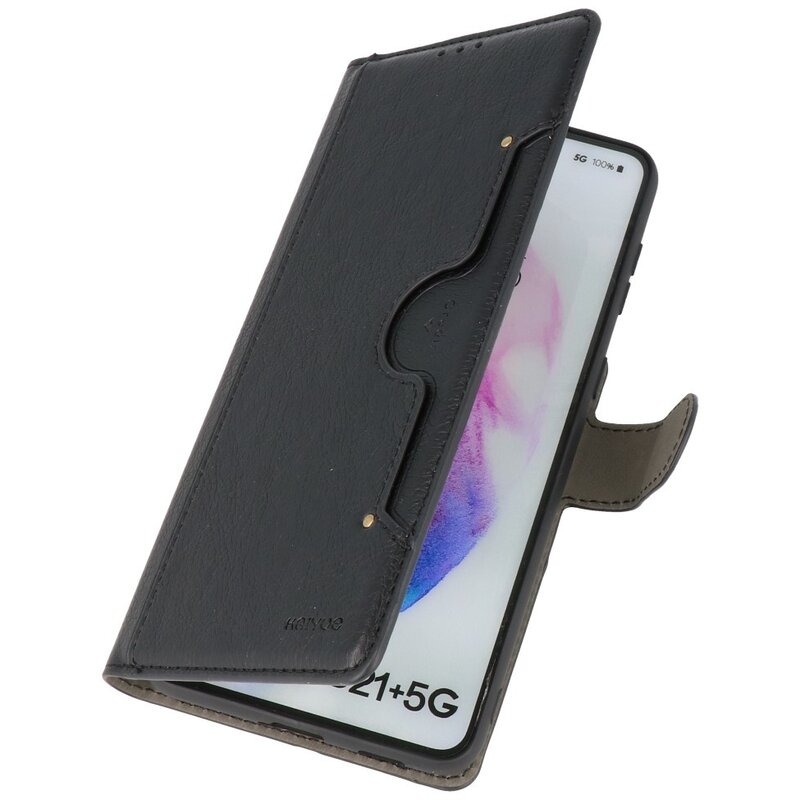 Custodia a portafoglio di lusso per Samsung Galaxy S21 Plus nera