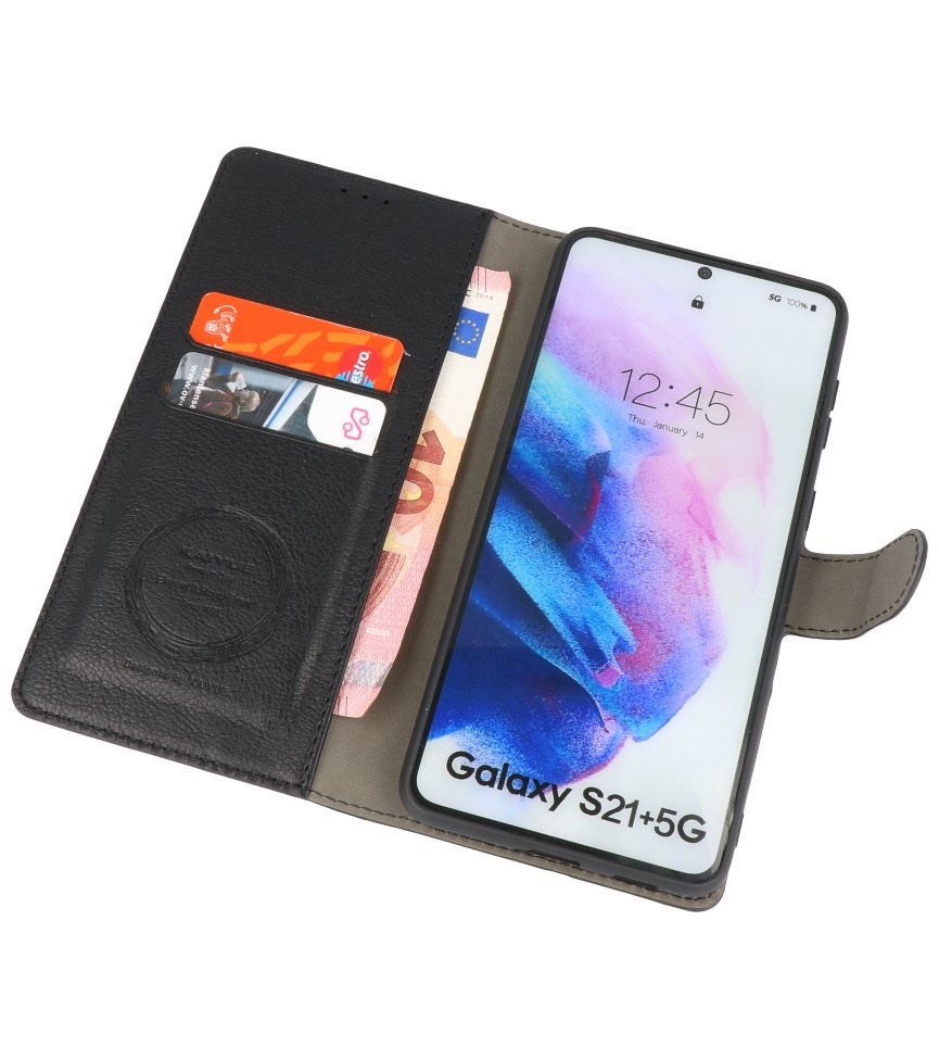 Luxury Wallet Case for Samsung Galaxy S21 Plus Black