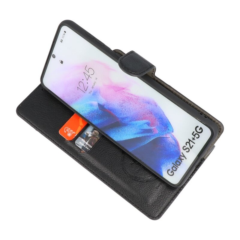 Custodia a portafoglio di lusso per Samsung Galaxy S21 Plus nera