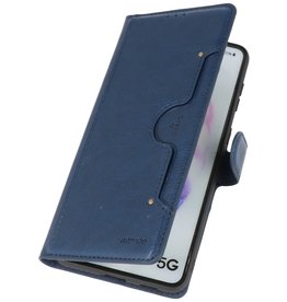 Estuche de lujo tipo billetera para Samsung Galaxy S21 Plus Navy