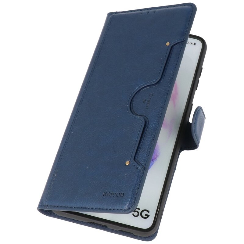 Luxe Portemonnee Hoesje voor Samsung Galaxy S21 Plus Navy