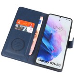 Estuche de lujo tipo billetera para Samsung Galaxy S21 Plus Navy