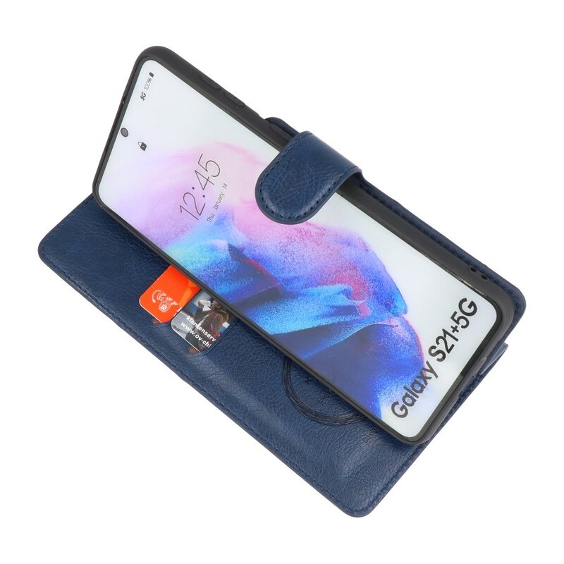 Luxe Portemonnee Hoesje voor Samsung Galaxy S21 Plus Navy