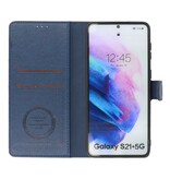 Luxe Portemonnee Hoesje voor Samsung Galaxy S21 Plus Navy