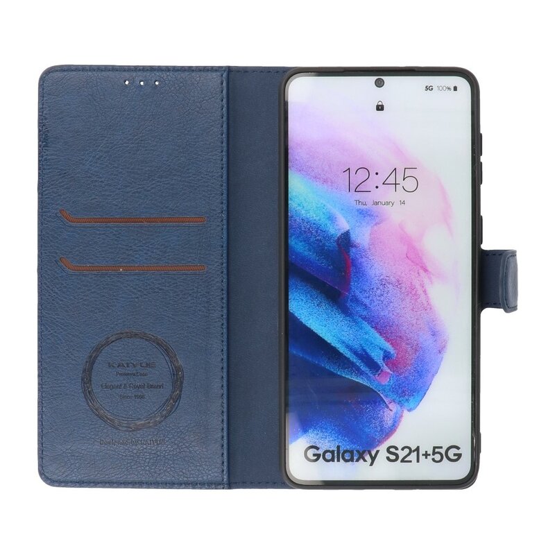 Luxury Wallet Case for Samsung Galaxy S21 Plus Navy