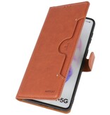 Luxe Portemonnee Hoesje voor Samsung Galaxy S21 Plus Bruin