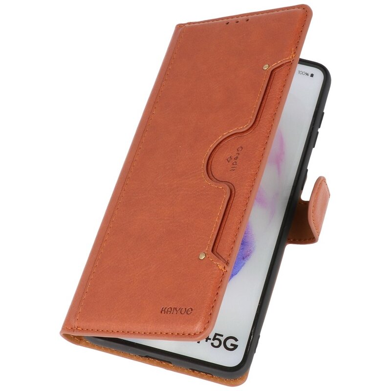 Luxury Wallet Case for Samsung Galaxy S21 Plus Brown