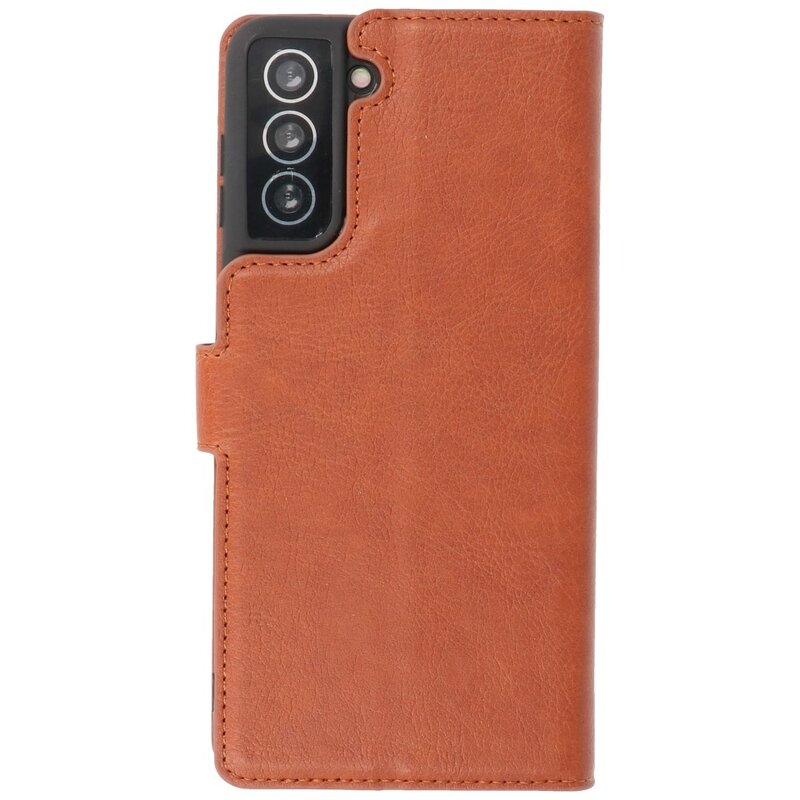 Luxury Wallet Case for Samsung Galaxy S21 Plus Brown