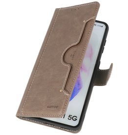 Luxe Portemonnee Hoesje voor Samsung Galaxy S21 Plus Grijs