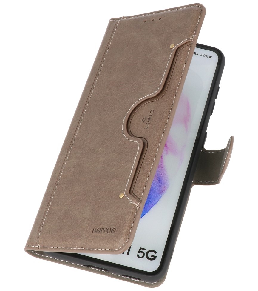 Luxury Wallet Case for Samsung Galaxy S21 Plus Gray