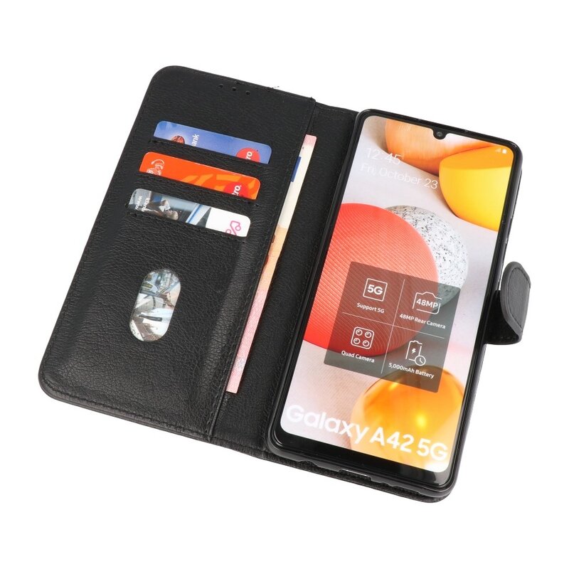 Bookstyle Wallet Cases Case for Samsung Galaxy A42 5G Black