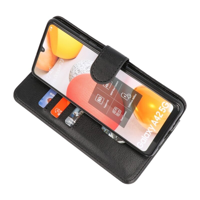 Estuche Bookstyle Wallet Cases para Samsung Galaxy A42 5G Negro