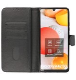 Bookstyle Wallet Cases Coque pour Samsung Galaxy A42 5G Noir