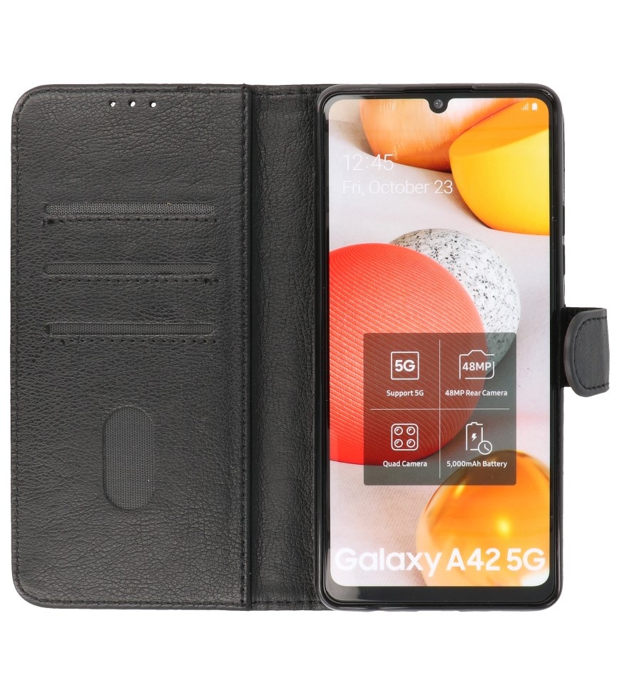 Bookstyle Wallet Cases Case for Samsung Galaxy A42 5G Black