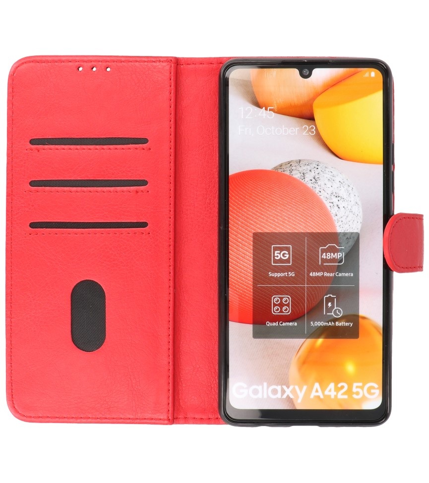 Bookstyle Wallet Cases Hoesje voor Samsung A42 5G Rood