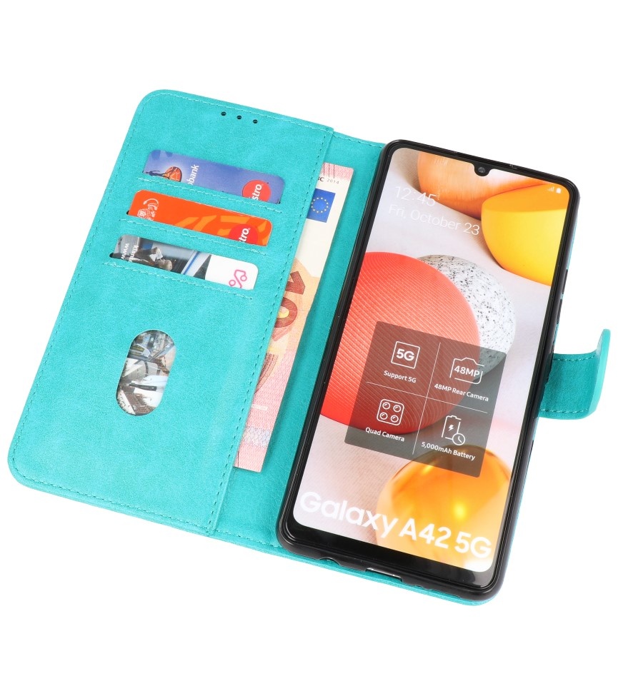 Estuche Bookstyle Wallet Cases para Samsung Galaxy A42 5G Verde