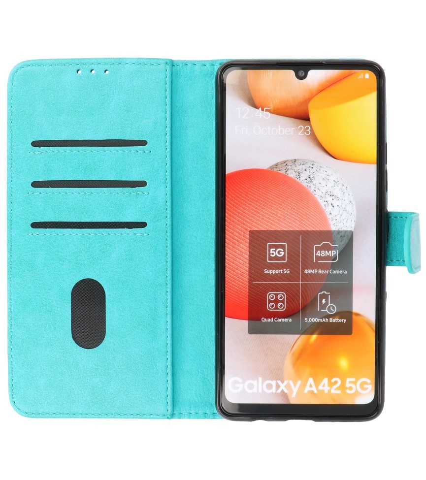 Custodia a portafoglio Bookstyle per Samsung Galaxy A42 5G Green