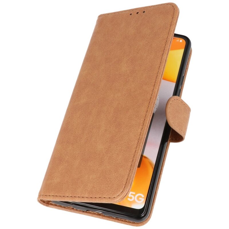 Custodia a portafoglio Bookstyle per Samsung Galaxy A42 5G marrone